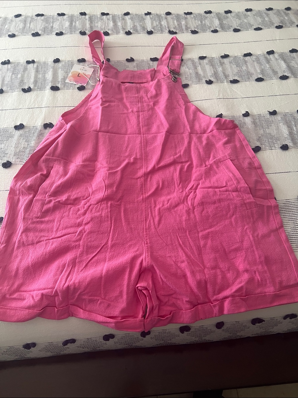 Women’s Pink Short Overalls Romper